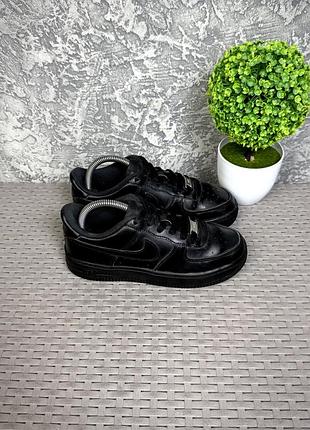 Nike air force 1 кроссовки 35 размер детские кожаные спортивные черные