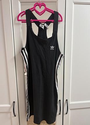 Чорна спортивна сукня adidas originals adicolor classics racerback