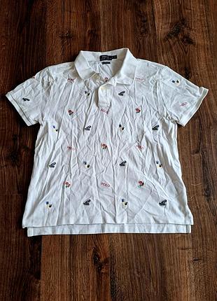 Женская уникальная футболка поло polo ralph lauren оригинал