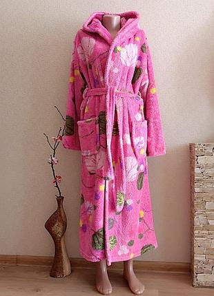 Теплый флисовый халат женский рр l-xl rukim new line