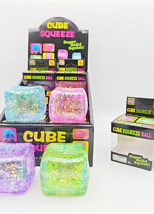 Сквиш-антистресс куб leedoh cube squeez ball - с блестками