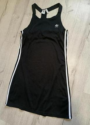 Черное спортивное фирменное оригинальное платье платья платье adidas большого размера батал