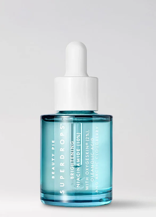Beauty pie superdrops brightening niacinamide (10%) веганська сироватка для обличчя для вирівнювання тону шкіри, 30 мл