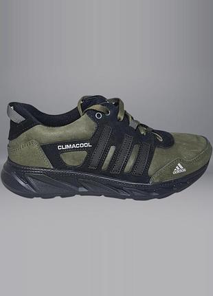 Чоловічі кросівки adidas climacool чорно-зелені