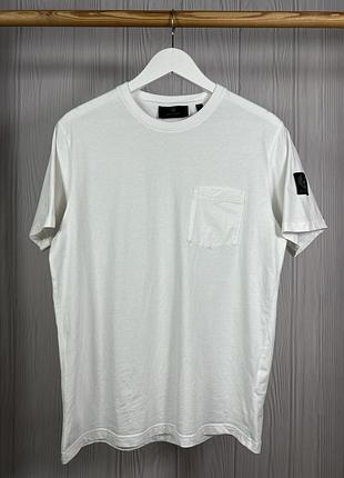 Belstaff thom white pocket біла футболка з красивим базовим дизайном розмір м