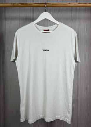 Hugo hugo boss red white center logo футболка з красивим дизайном розмір м