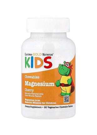 Магний для детей california gold nutrition kids magnesium chewables 90 таблеток