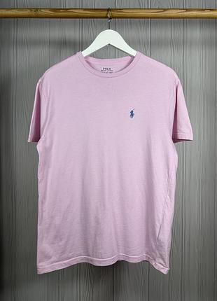 Polo ralph lauren pink blue красива базова футболка розмір s