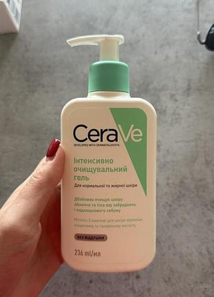 Очищувальний гель для нормальної та жирної шкіри обличчя і тіла  cerave foaming cleanser