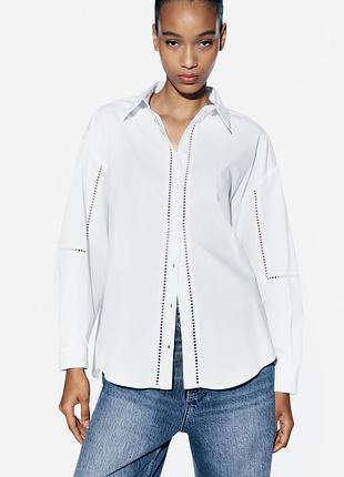 Біла сорочка з вишивкою zara