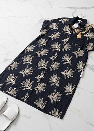 Жіноча лляна сукня-сорочка з вишивкою plus size xl італія