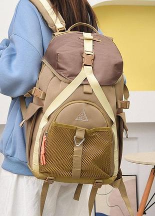 Рюкзак жіночий чоловічий унісекс nike acg daymax коричневий золотий для школи в університет