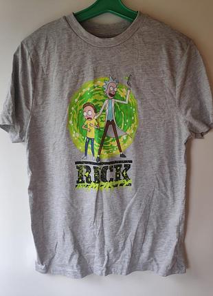 Футболка rick and morty, сіра xs, рік та морті