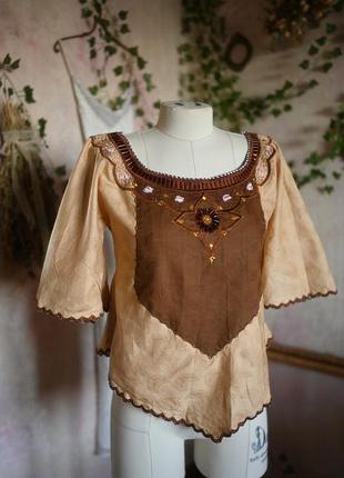 Handmade блуза в стиле бохо фэнтези средневековья