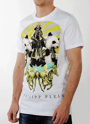 Біла чоловіча футболка - philipp plein (l) - нова