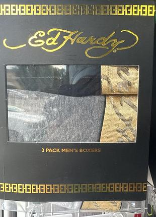 Набір чоловічих боксерів 3 шт ed hardy