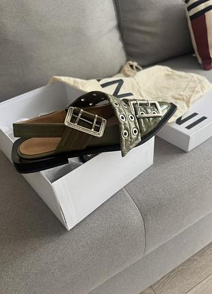 Ganni “feminine buckle ballerina”