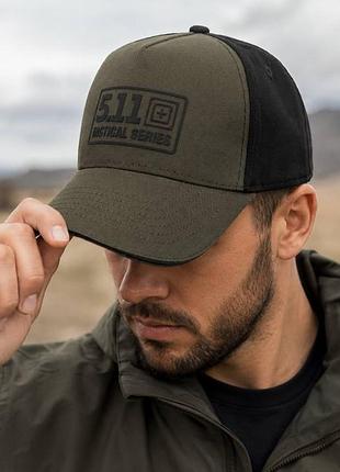 Кепка-тракер 5.11 tactical series масло-черная сзади, хлопок, ручная работа (размеры s, m, l/xl)