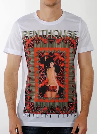 Біла чоловіча футболка - philipp plein (l/xl/xxl) - нова
