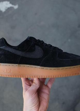 Nike air force 1 07 lv8 suede 'black gum' dunk 6.0 high jordan mid blazer мужские кроссовки кеды замшевые замша кожа черные aa1117-001