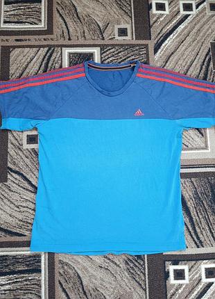 Оригинальный adidas спортивная синяя футболка climalite cotton оригинал
