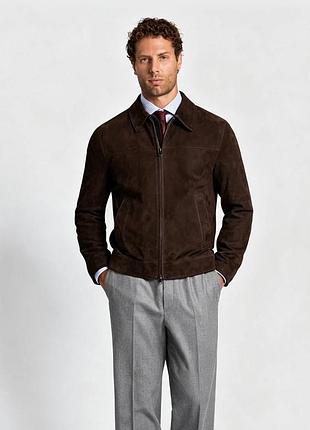 Чоловіча куртка бомбер з натуральної замші brioni
