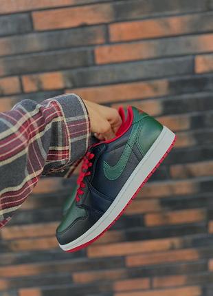 Кросівки чоловічі air jordan 1 retro low og black/green cz0775-036
