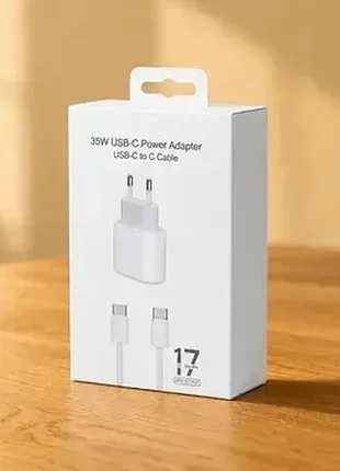 Мережевий зарядний пристрій 35w usb-c з кабелем type-c, швидке заряджання