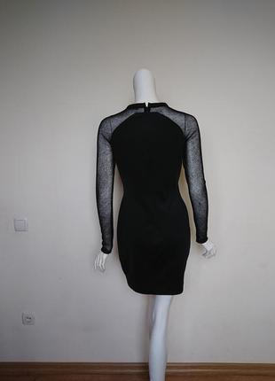 Елегантне стрейчевое вечірній міні сукня з рукавами сітка зара zara s-m5 фото