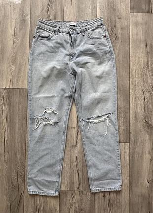 Zara джинсы джинси женские голубые штаны джинсы мом