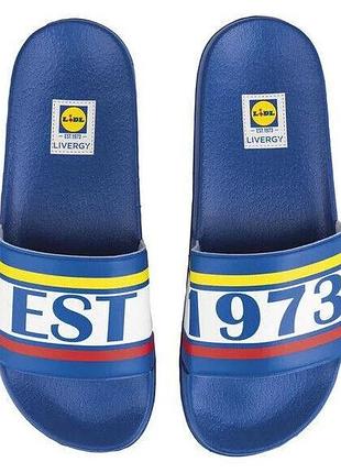 Шлепанцы с мягкой и цельной подошвой для мужчины livergy lidl 443902 42 синий