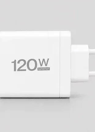 Зарядний пристрій gan 120w на 6 портів (2 usb-c + 4 usb-a), швидка зарядка pd/qc,