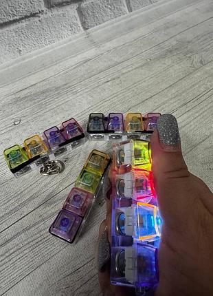 Брелок кейкап клікер, антистрес,4 клавіші,led підсвітка,прозора клавіатура