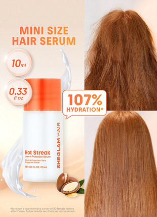 Sheglam hot streak leave-in protection serum 10 мл — незмивна сироватка-термозахист для волосся до 230°c (6275)