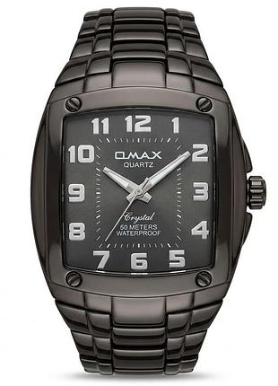 Чоловічий наручний годинник omax quartz — японський механізм epson (seiko), чорний литий браслет, скло 3 мм (модозахист 30m)