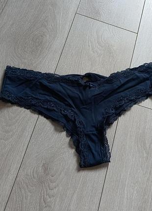 Синие трусики ажурные трусы кружевные xl 2xl 14 16 42 44