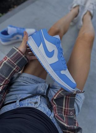 Кросівки чоловічі air jordan 1 low wmns white/light blue a09944-441