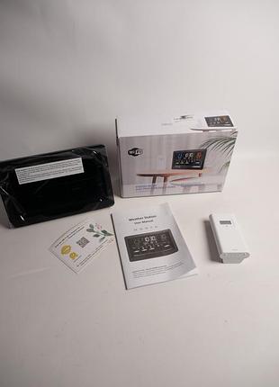Домашня бездротова wi-fi метеостанція em3390 з великим кольоровим екраном та зовнішнім датчиком