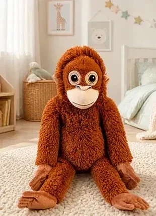 М'яка плюшева мавпа orangutan plush toy 40 см коричнева іграшка орангутан djungelsk