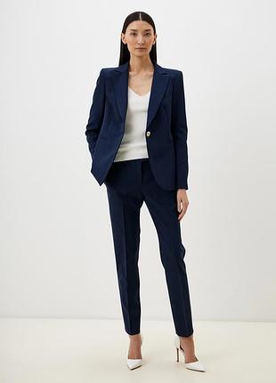 Класичний синій костюм двійка massimo dutti приталений жакет брюки