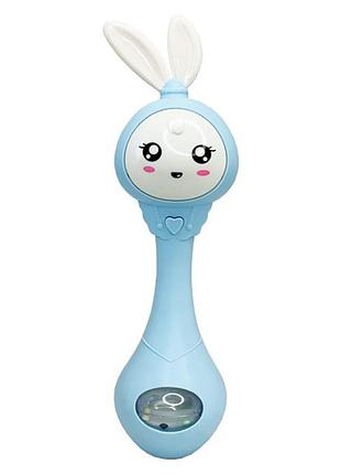Интерактивная игрушка-погремушка "зайчик" mgz-1210(blue)