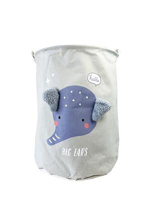 Корзина для игрушек и белья "big ears слоник" mgz-1009(grey) 50 х 40 см