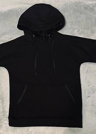 Спортивний теплий костюм для дівчинки чорний худі oversize та джогери
