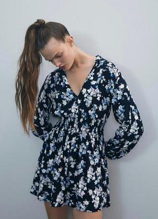 Zara, платье в цветочный принт,р.s