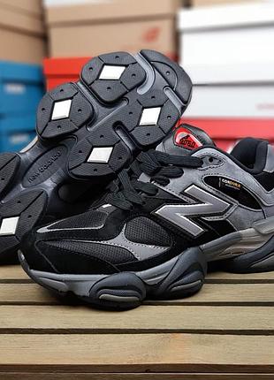Чоловічі якісні та стильні кросівки new balance 9060 cordura gore-tex termo чорні з сірим