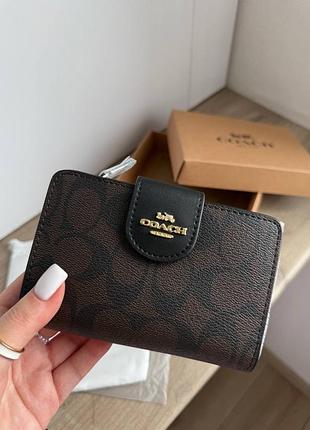 Жіночий гаманець coach brown black коричневий