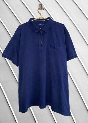 Чоловіча синя футболка поло cotton traders 3xl 56 58 оригінал коттон трейдерс бавовняна літня батал якісна 58