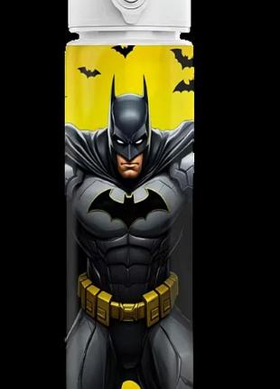 Дитяча пляшка для води з трубочкою бетмен batman супергерої месники марвел 750 мл 00001