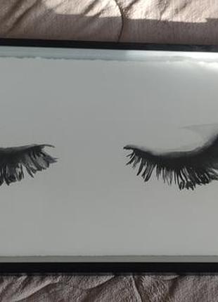Картина в раме "full lashes" от бренда marmont hill (автор оригинального рисунка – eyre tarney).