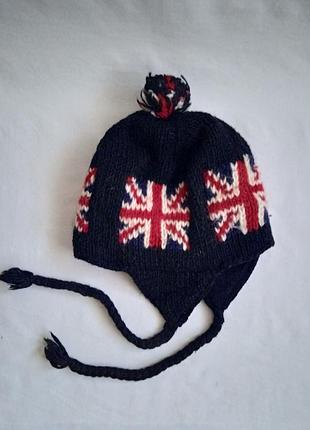 Шапка зимняя шерстяная hand made размер 50-52